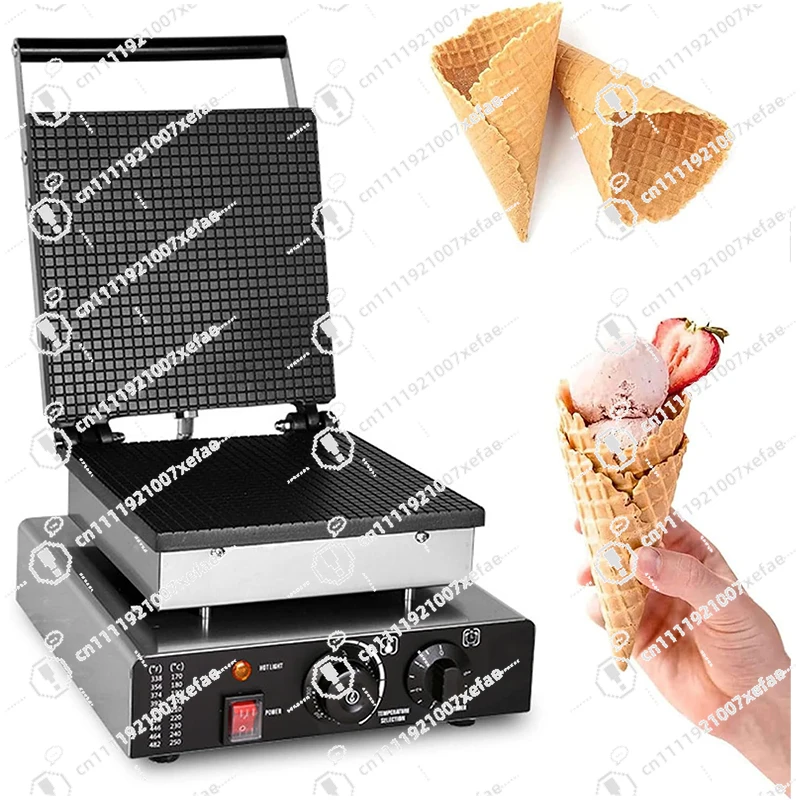 

Commercial Waffle Maker Ice Cream Cone Baker Professional Electric Belgian Waffle Machine