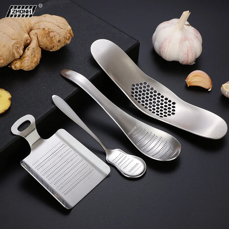 Rallador de Jengibre y Wasabi de Acero Inoxidable, Triturador de Ajo, Herramienta para Moler Frutas, Raíces y Verduras en la Cocina