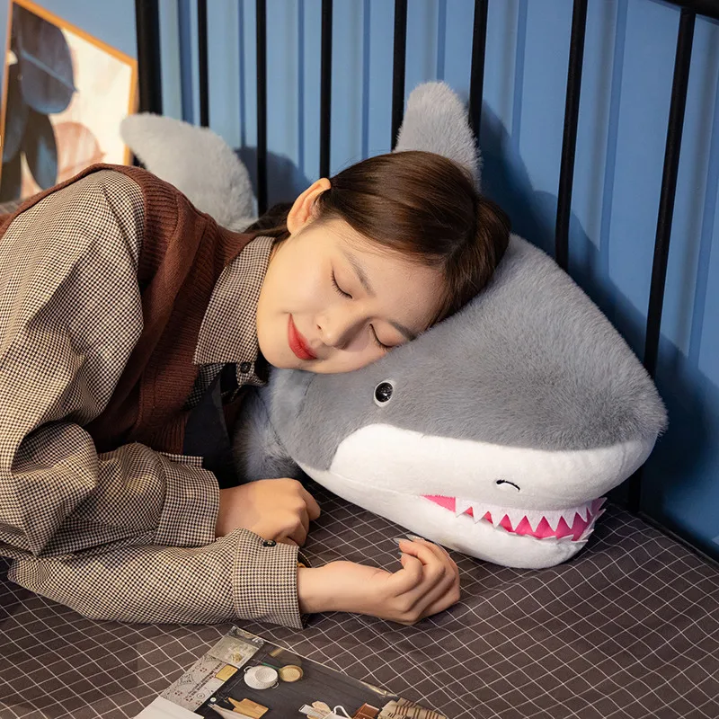 ใหม่ Kawaii นุ่มสีสัน Shark Plush ของเล่นตุ๊กตาสัตว์ปุยการ์ตูน Babys Appease ตุ๊กตาโซฟาเบาะสําหรับสาวของขวัญหมอน