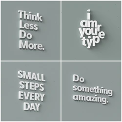 Inspirational Words 3D English Letters Mirror Wall Sticker Acrylic Digits Logo On Adhesive Nordic style Hotel wall inspirational