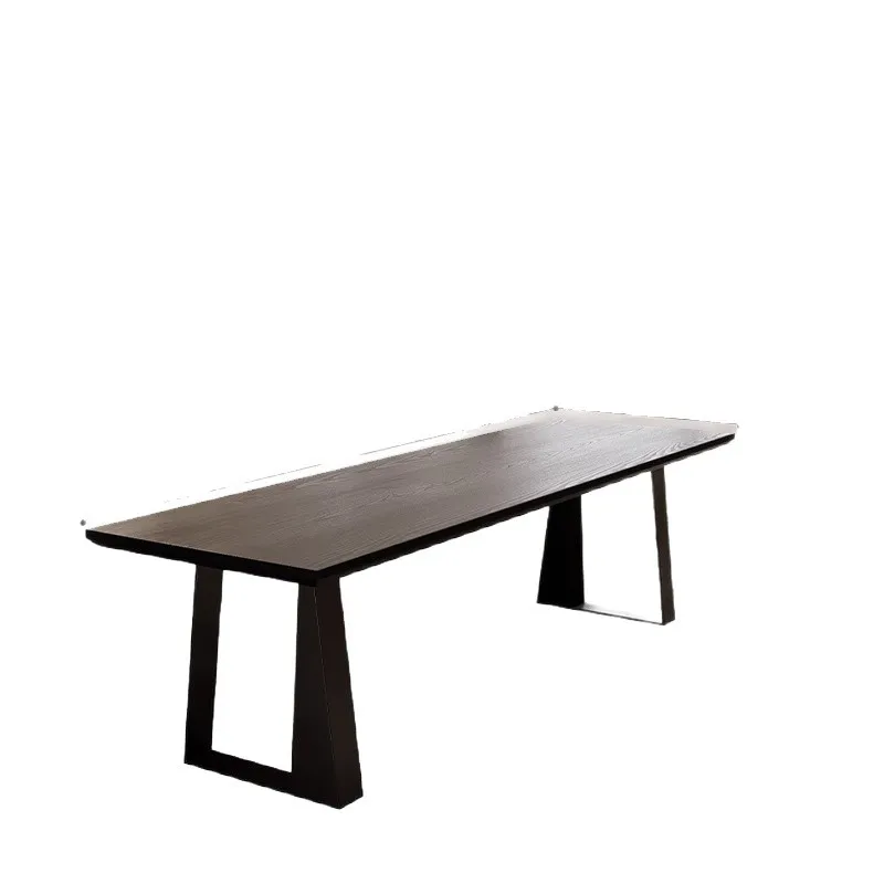 

Black solid wood desk home living room Italian minimalist office