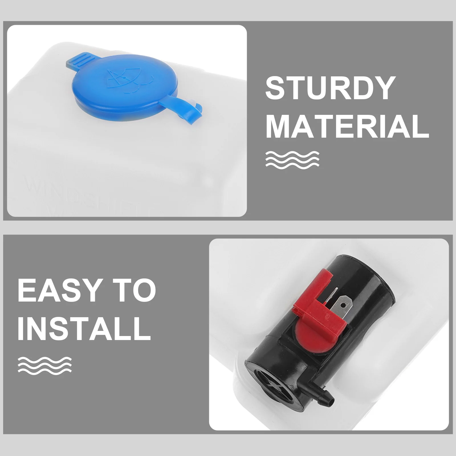 

1Set Universal Windshield Washer Reservoir Kit 1.8L Capacity Efficient Cleaning Tool for All 12V Cars Washer Fluid Tank Hose