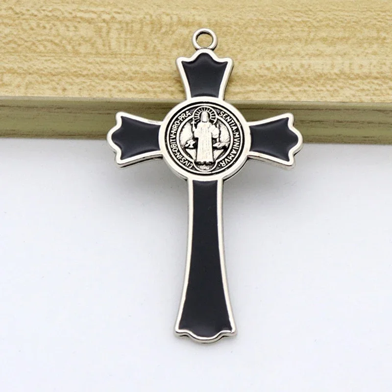 Vintage Holy Jesus for Cross Pendant for Creative Alloy Charm DIY Crafts Decor Supplies for Car for Key Backpack Decor K