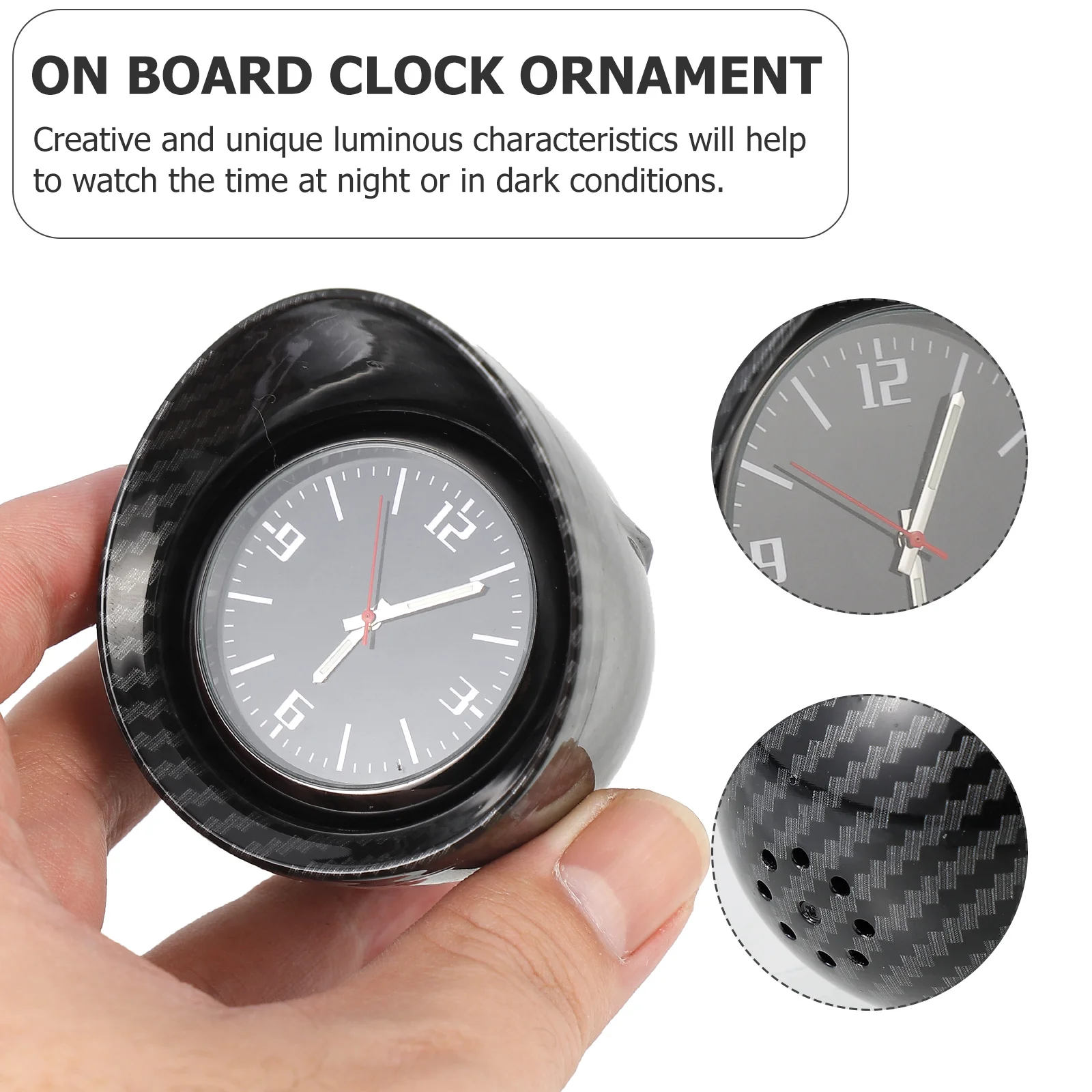 

1Pcs Luminous Car Clock for Dashboard Quartz Clock Vehicle Mounted Timepiece Clear Dial Reliable Mechanism Dark Condition