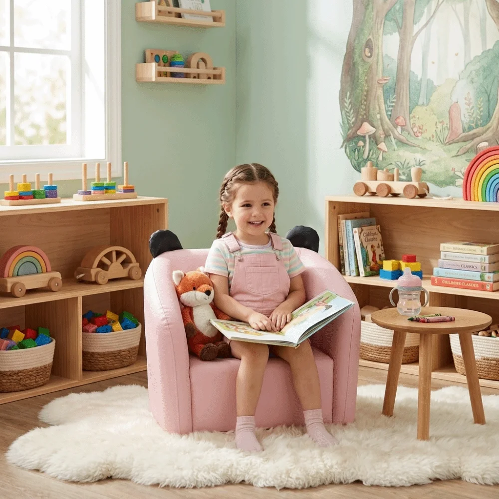 Compact Size Sofa Chair Lightweight Structure Cartoon Design Children Seating Furniture -Friendly Size Small Couch Seat