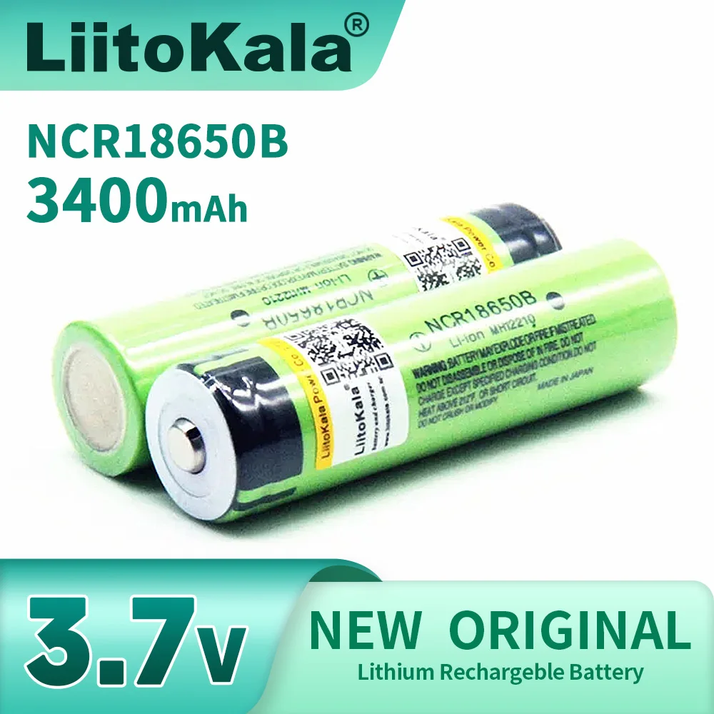 Hot liitokala 100% New Original NCR18650B 3.7 v 3400 mah 18650 Lithium Rechargeable Battery For Flashlight batteries (NO PCB)