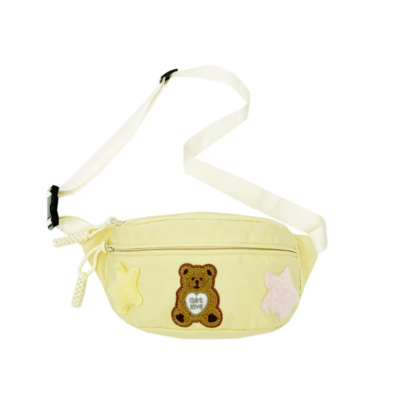 Crossbody Chest Bag Waistbag for Children Casual Durable Cute Bear Bag for Girls Small Adjustable Belt Kids Snack Shoulder Bags