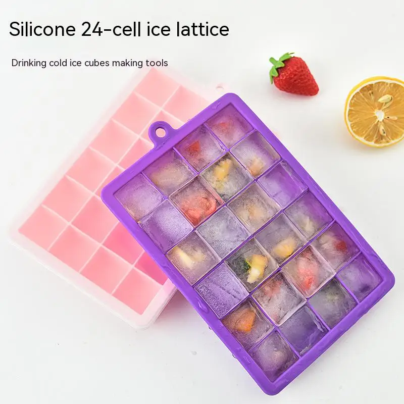 

Silicone Ice Cube Mold, DIY Ice Drink, 24 Cubes, Easy to Demould and Press, Commercial, Household