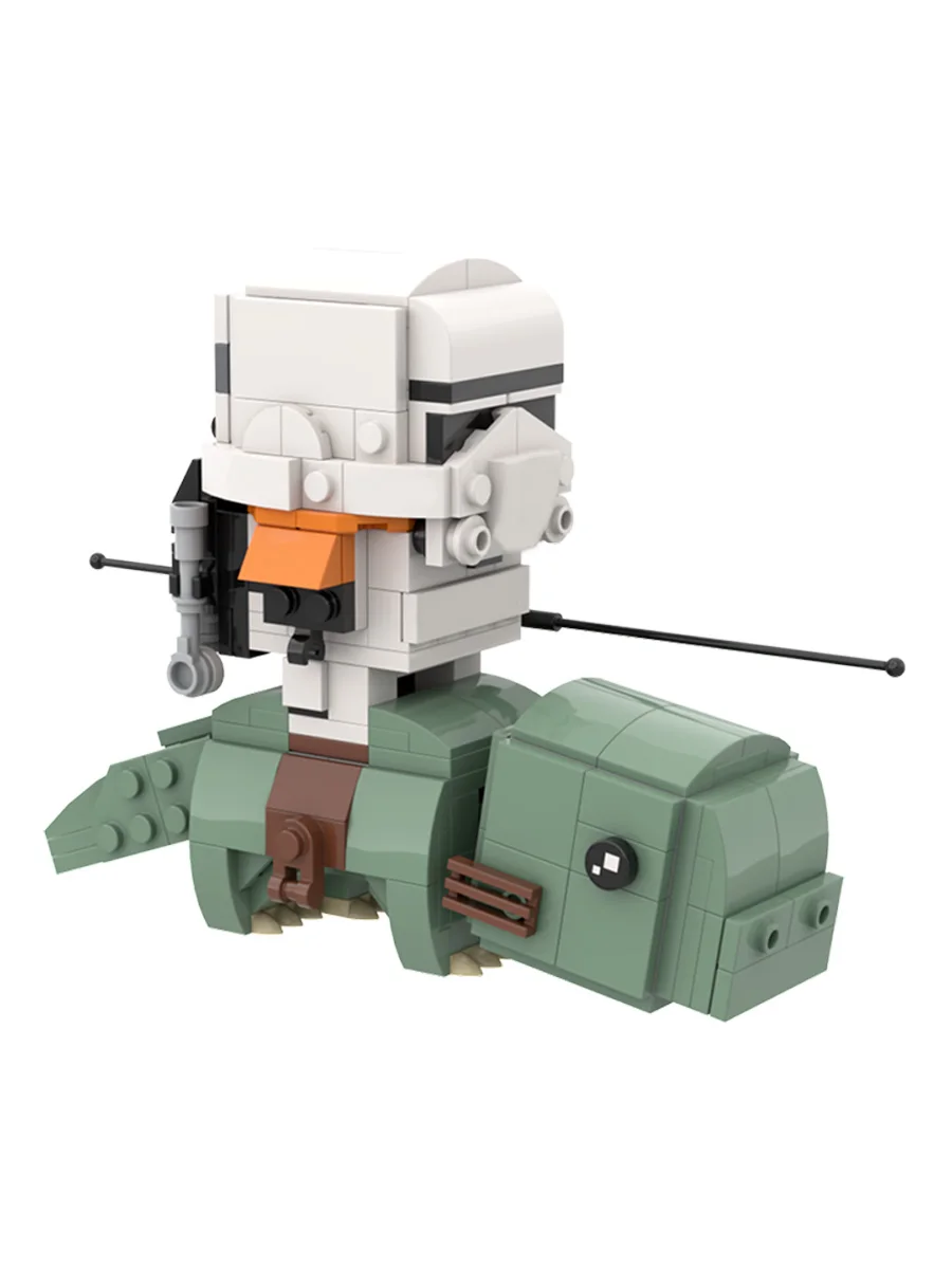 

Строительные блоки Brickheadz Sand Trooper MOC, солдат пустыни с рюкзаком, милая мини-фигурка для любителей научных фантазий