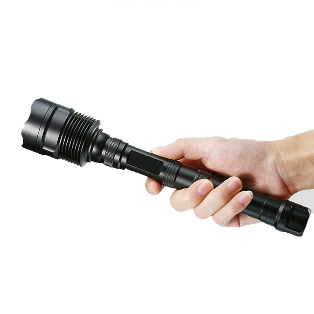 Krachtige Rode Zaklamp Tactische 1-modus Roofdier Handheld Zaklamp Voor Het Fotograferen Van Verkenningslichten + Clip + Staartschakelaar 18650 + Oplader