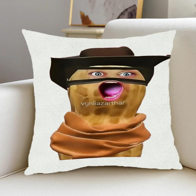 1PC Funny GOOP Mr. Peanut Bungulator Printed Square Pillowcase, The Burnt Peanut Design, Ideal for Living Room, Bedroom, Office,