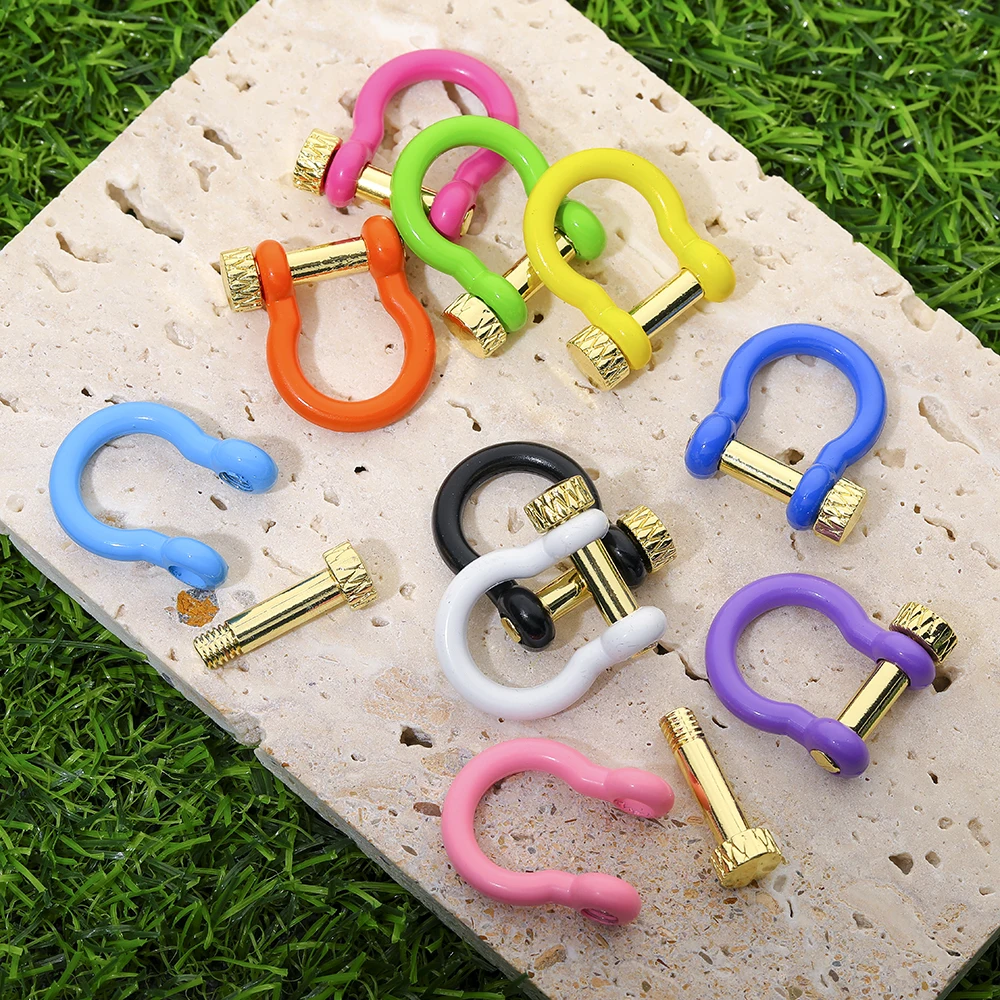 

JUYA 5 Pcs U Style Fasteners Spiral Clasps For Jewelry Making Colorful Paint Charm Hooks Connectors DIY Jewelry Accessories