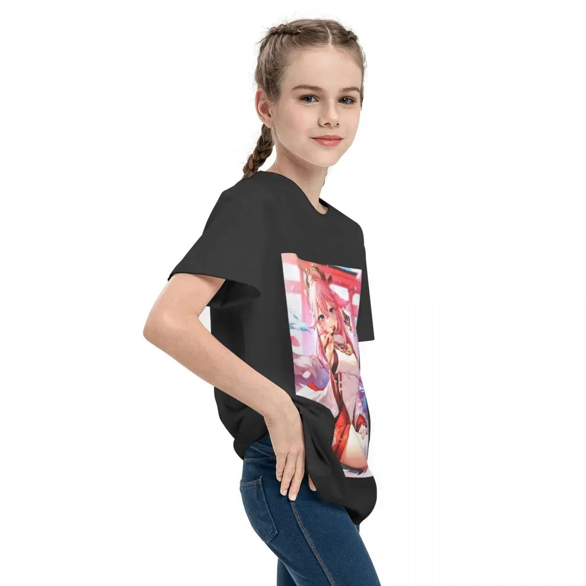 4k yae miko Foto druck zum Verkauf Tee anger Basic Kurzarm T-Shirt Rundhals ausschnitt T-Shirt lässig Grafik sarkastische Top-Qualität