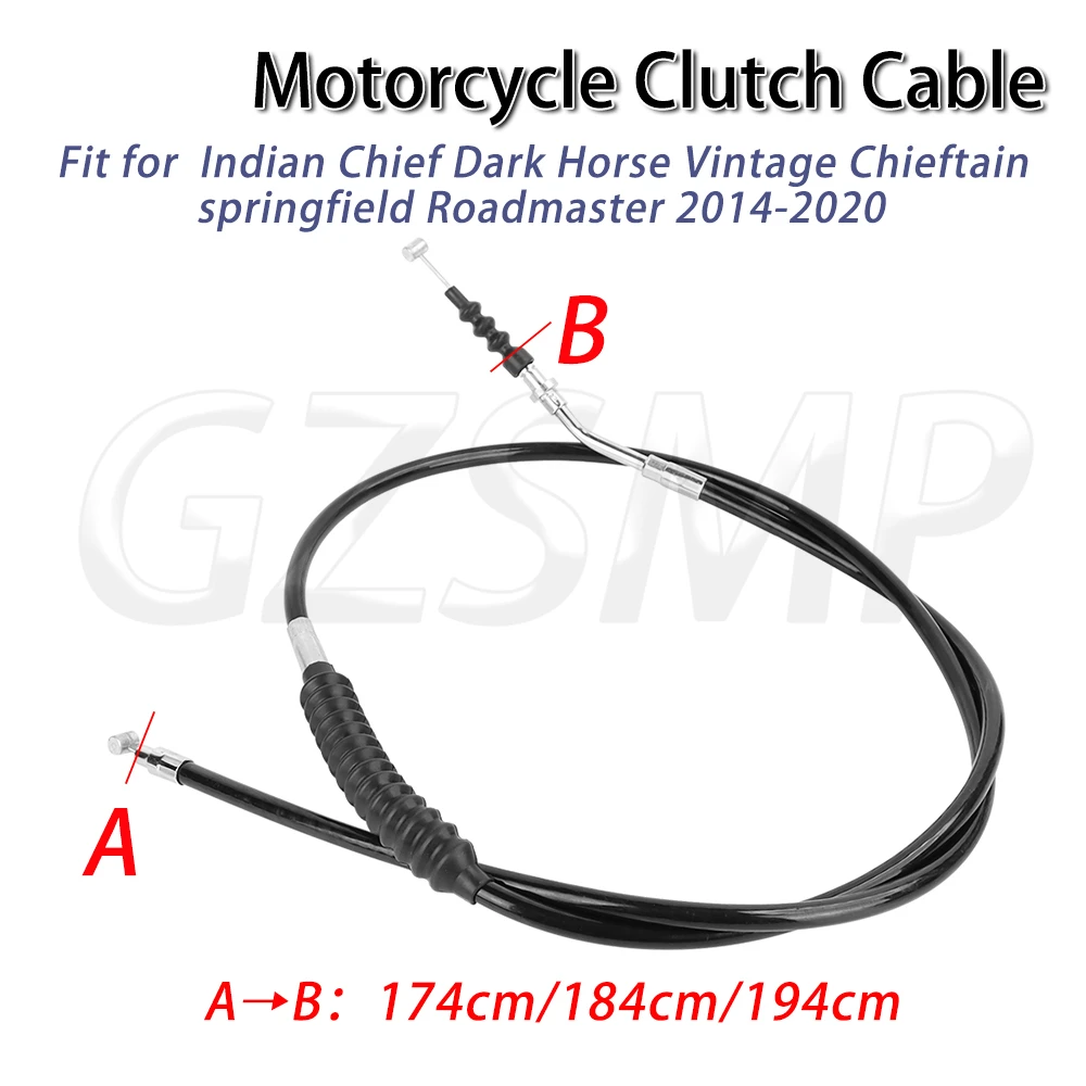 

68"72"76"Motorcycle Clutch Cable Fit for Indian Chief Dark Horse Vintage Chieftain Springfield Roadmaster 2014-2020