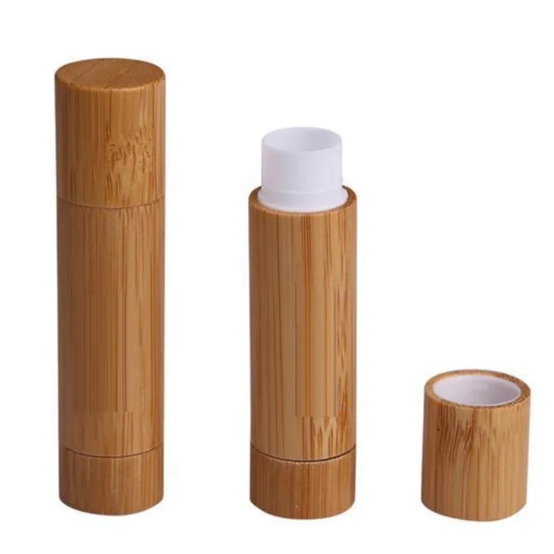 Free Shipping 10/30/50/100pcs 5ml Fashion High Quality Bamboo Tubes for Lipstick Bamboo Wax Tubes Comestic Pakage Makeup Bottle