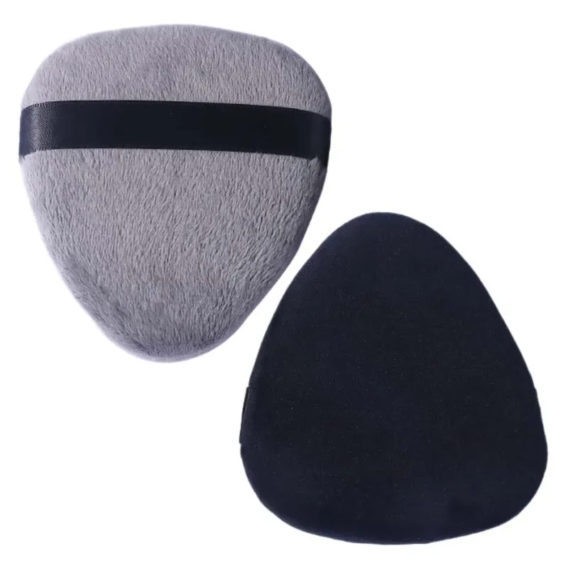 1 قطعة أسود/رمادي ماكياج نفخة إسفنجة تجميلية كبيرة شكل مروحة ماكياج إسفنجة أساس وسادة هوائية مسحوق السلس الرطب والجاف الإسفنج