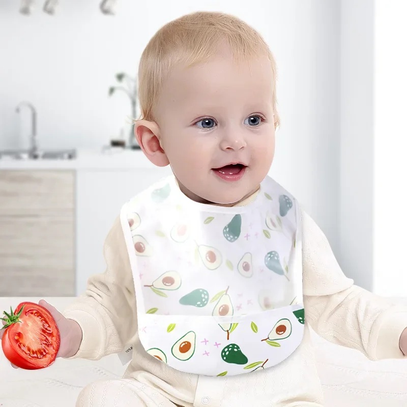 Cute Baby Bibs Waterproof Apron Kid Cartoon Number Cherry Cat Feeding Bib Soft Burp Cloth For Toddler Boys Girls Bandana Bibs