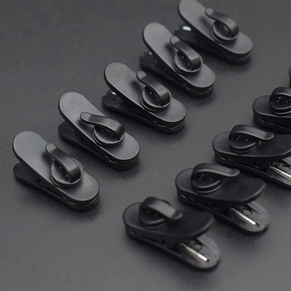 100pcs Black Earphone Clip Cord Holder – Rotating Headphone Wire Clamp, Multipurpose Cable Organizer for Desktop