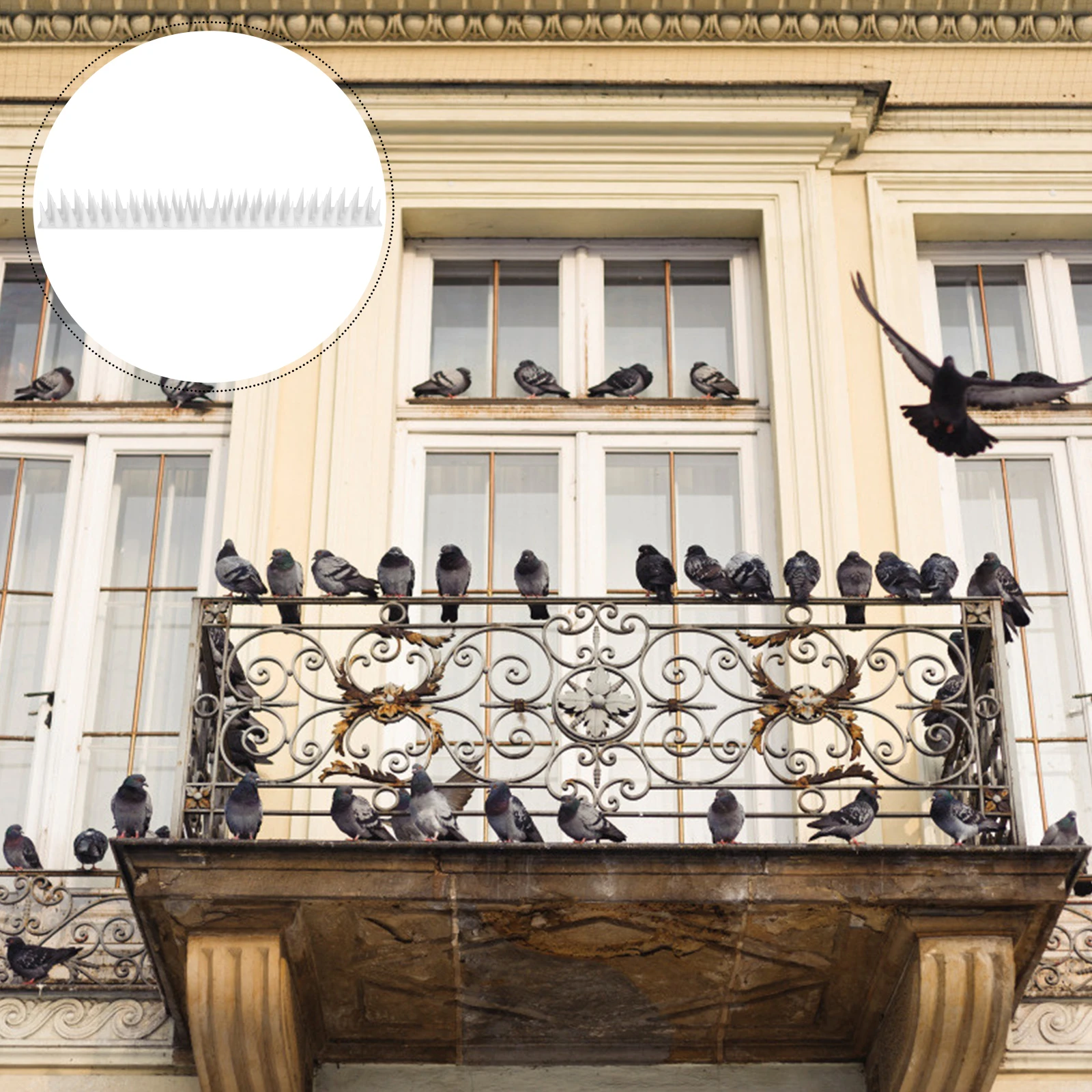 

10 set Anti Bird Spikes Kit High-Density Plastic Spike Strips For Pigeons Roof Fence Chimney Gazebo Antenna Deterrent Tool