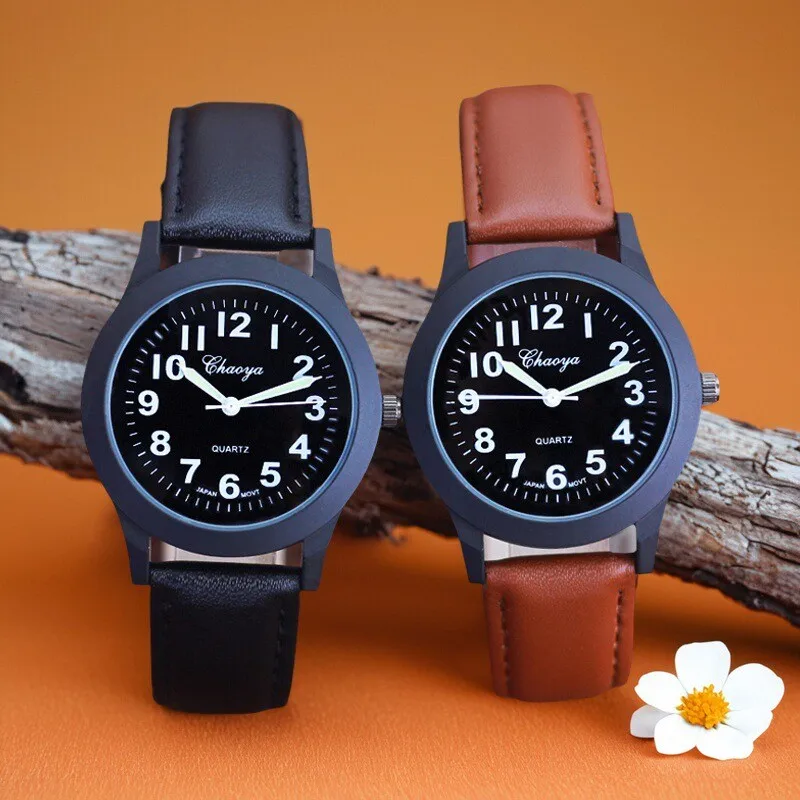 ساعات أطفال 2025 للأولاد والطلاب 12 ساعة بسيطة ورائعة للرجال موضة ترفيهية بحزام جلدي ناعم ساعات كوارتز للهدايا #4