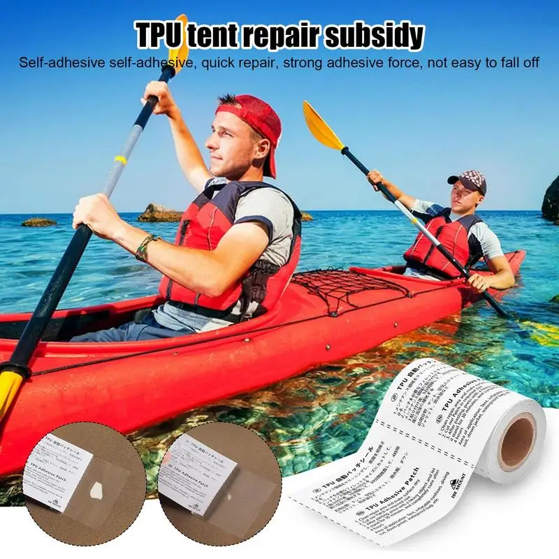 Tent Repair Tape Kit Waterproof Clear Camping Gear Air Mattress Repair Tape Patch Kit For Outdoor Tarp Boat Covers Sail