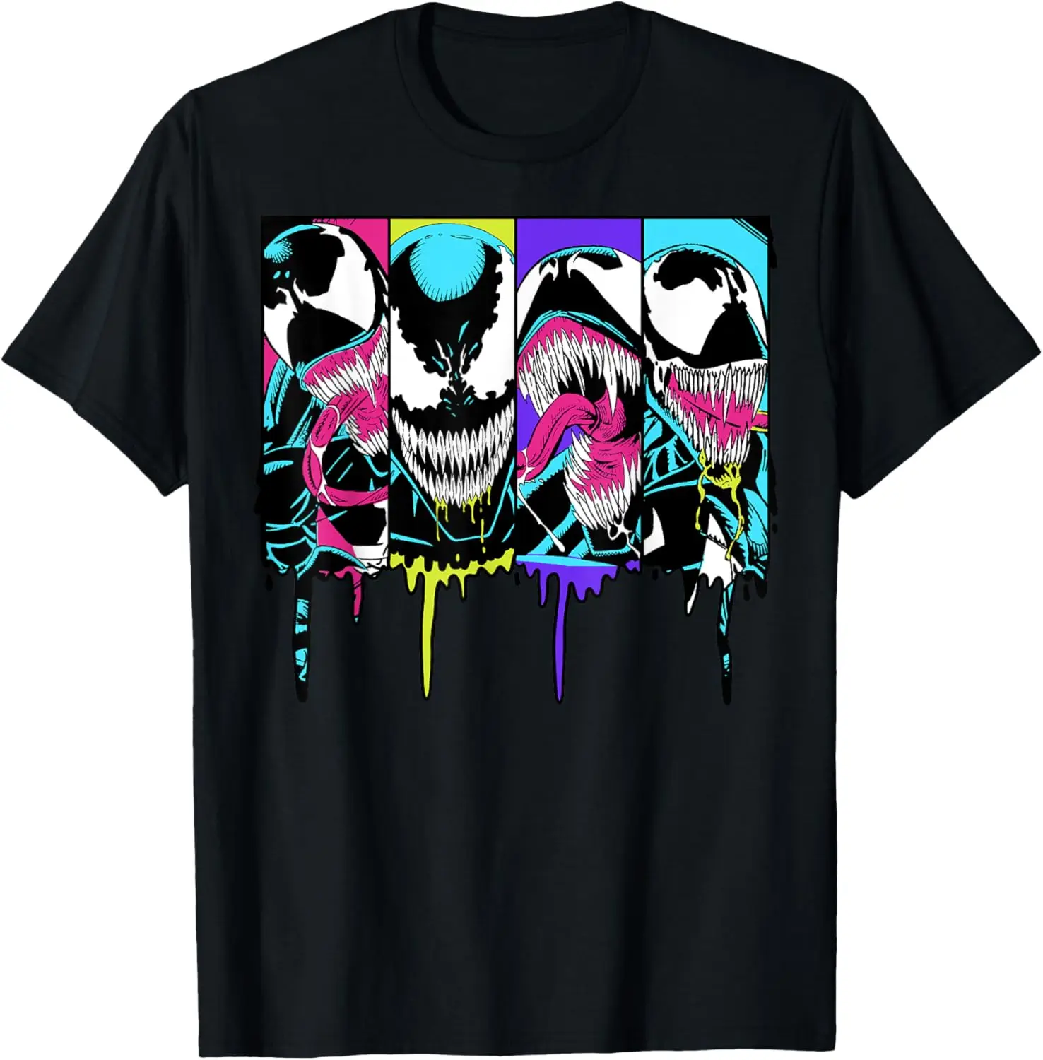 Marvel Venom Colorful Dripping Comic Panel T-Shirt