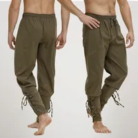 Pirate Pant for Men Costume Renaissance Medieval Pants Drawstring Shorts Halloween Costume Adult Cosplay