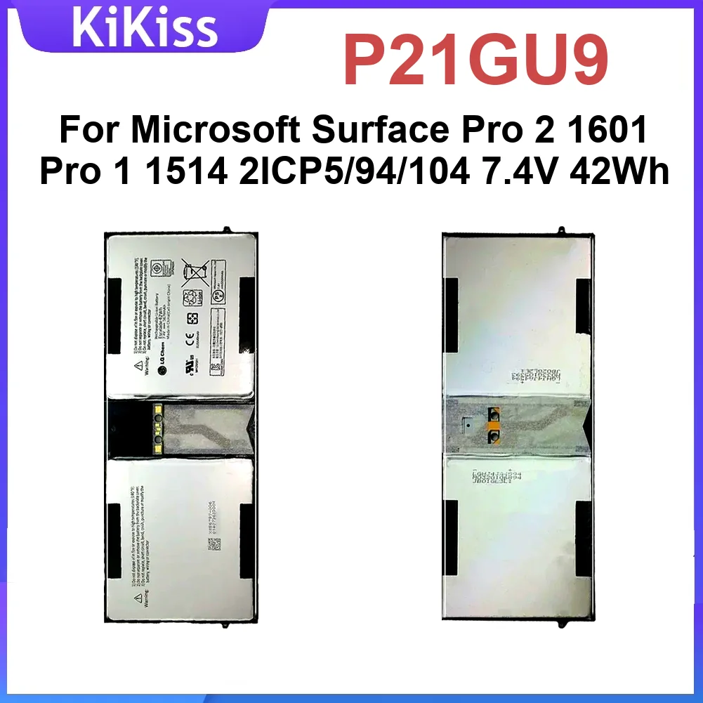 High-Capacity Rechargeable P21GU9 Tablet Battery For Microsoft Surface Pro 2 1601 1 1514 2ICP5 94 104 5676Mah