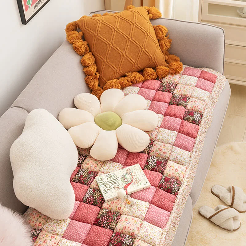 Garden Chic Cotton Protective Couch Cover Anti-cat Scratch Non-Slip Thickened Home Living Room Sofa Cover Sofa Cushion