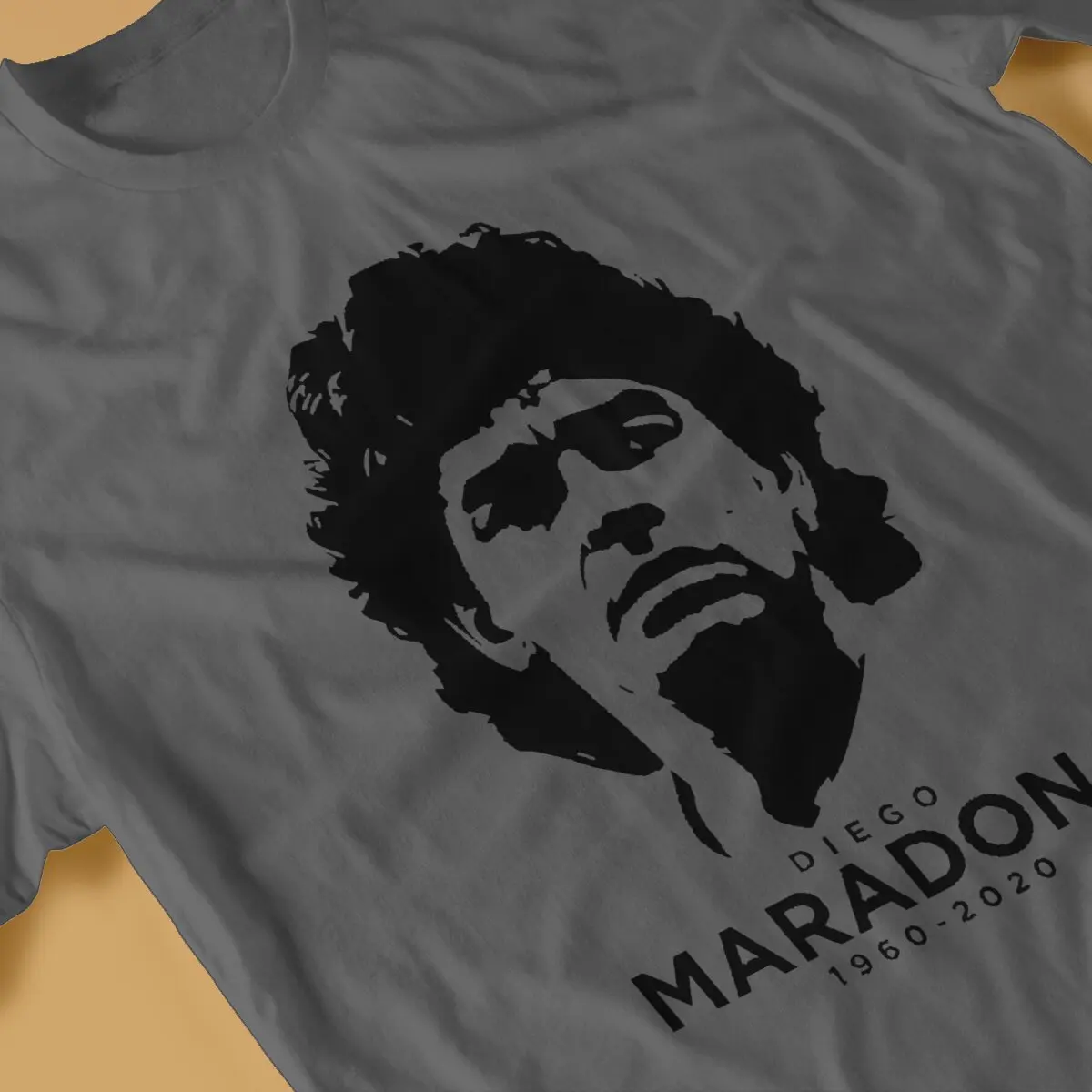 Men Black T Shirts Diego Maradona 100% Cotton Clothing Funny Short Sleeve Crew Neck Tee Shirt Summer T-Shirts