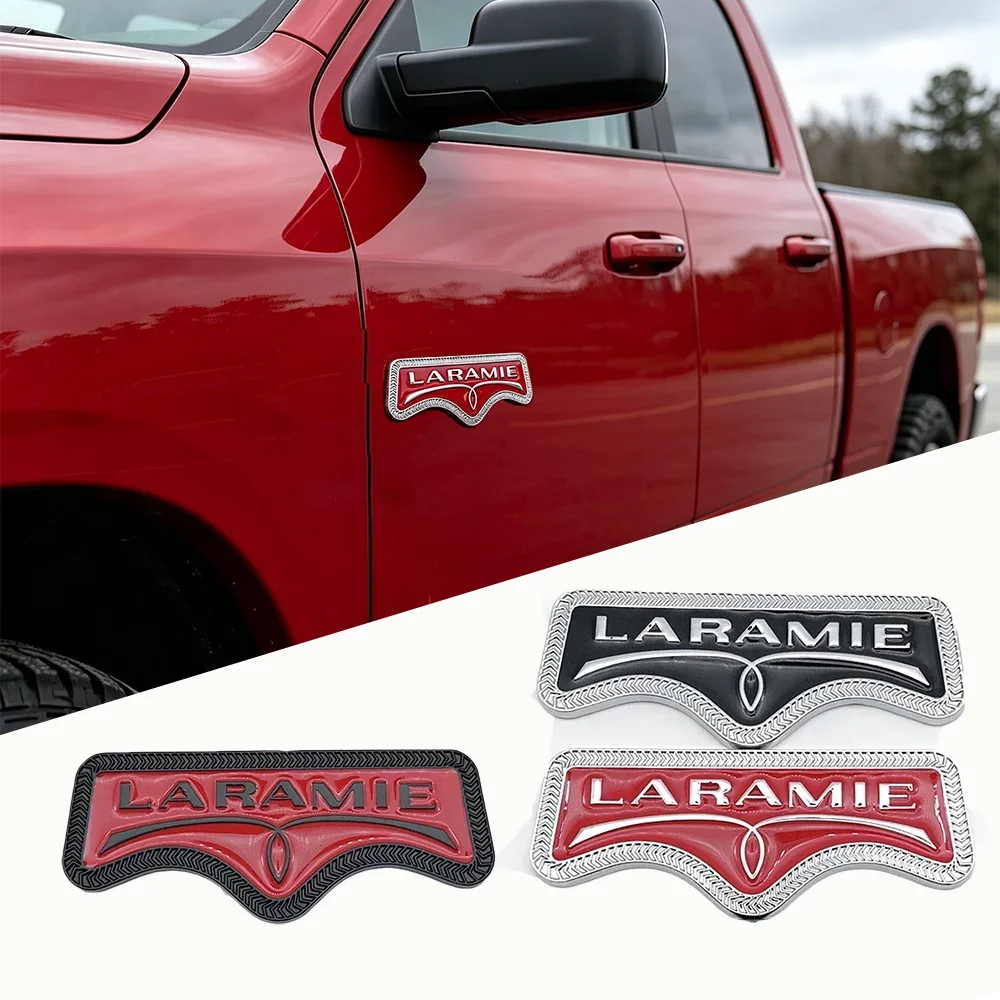 LARAMIE Metal Car Emblem Sticker For Dodge Ram 1500 2500 3500 Pickup Truck 3D Side Fender Tailgate Badge Auto Mod Accessories view 2