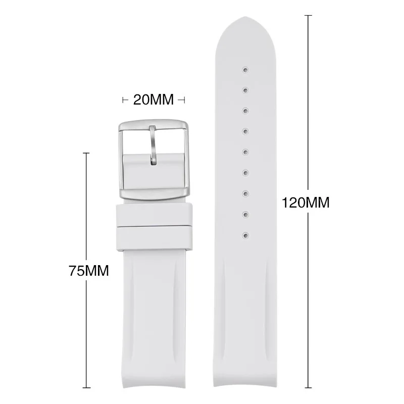 New 20mm Curved End Rubber Watch Strap For Omega for Moonswatch Joint Constellation Watchband Men Waterproof Sports Watch Band