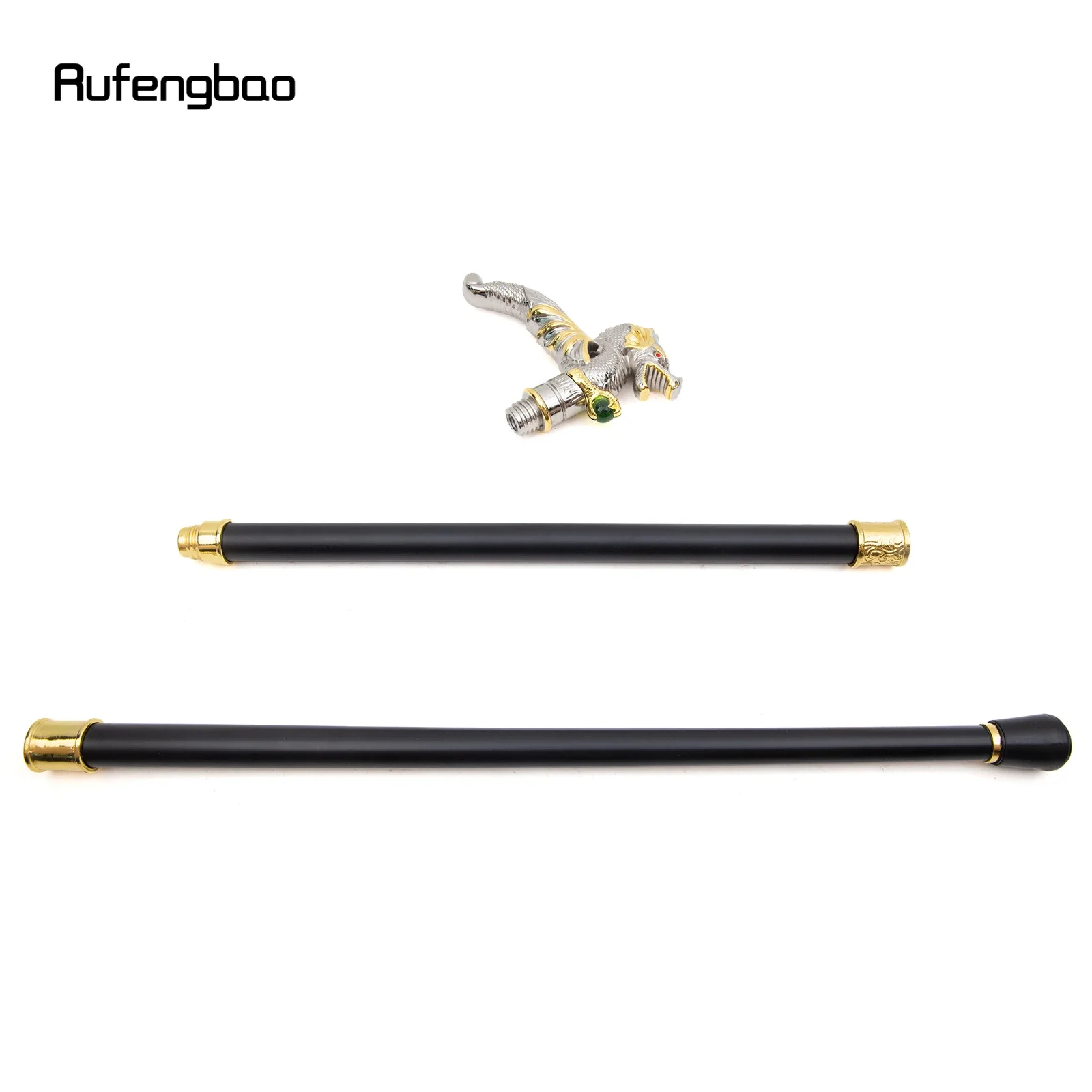 Golden White Dragon Scrambling Ball Moda Cospaly Festa Vintage Moda Bengala Crosier 93cm Performance Stage Cane