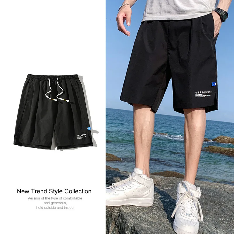 Ice silk shorts men's summer thin wear quick-drying slacks men's five-point trend beach basketball sports pants