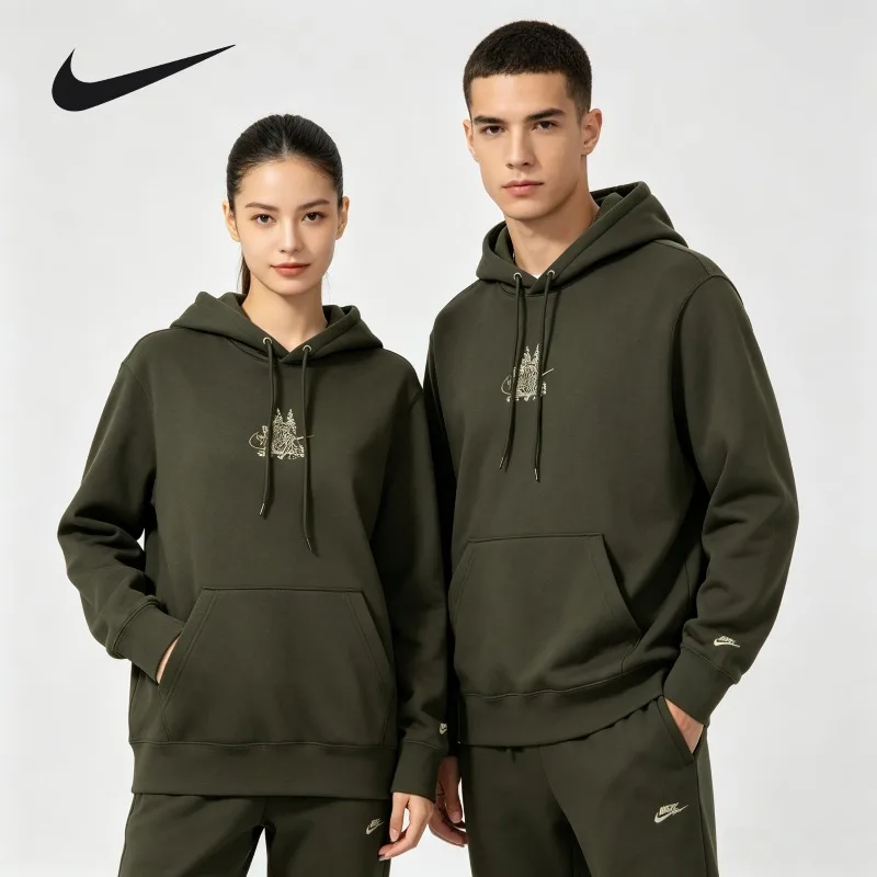Nike Solid Basic Hoodie Clean Minimal Design Soft Fabric Multi Scene Daily Wear TopHV1217-355 1PCS