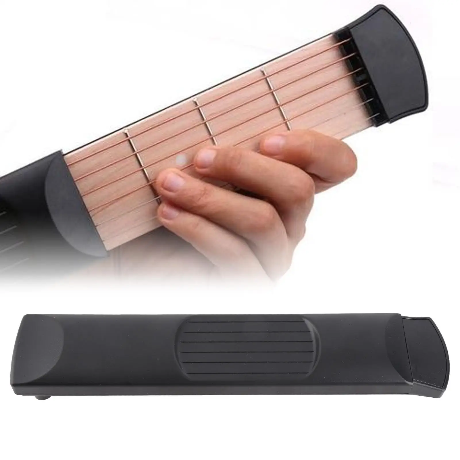 Chord Trainer Mini portatile per chitarra a 6 tasti, pratica per chitarra tascabile, manico in plastica, strumento per l'allenamento delle mani degli accordi in legno per principianti