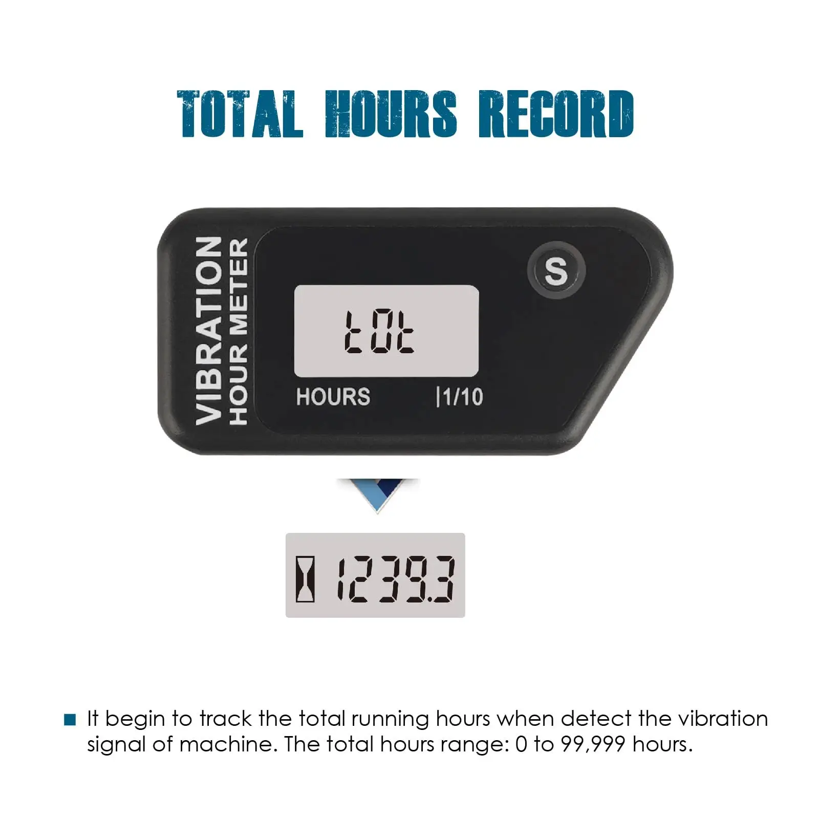 Digital Wireless Vibration Hour Meter For Chainsaw Pit Bike Dirt Quad Bicycle Lawn Mower Snowmobile ATV Marine Motorcycle Jet
