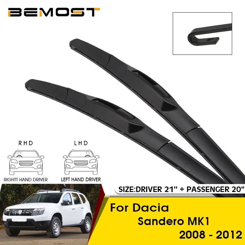 Car Wiper Blades For Dacia Sandero MK1 2008-2012 Windshield Windscreen Front Window Blades 21