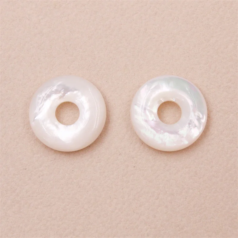 White Shell Mother Of Pearl Natural Donut Disc Pendant Charms 20mm Circle Coin Accessories For Making Jewelry  Earring Necklace