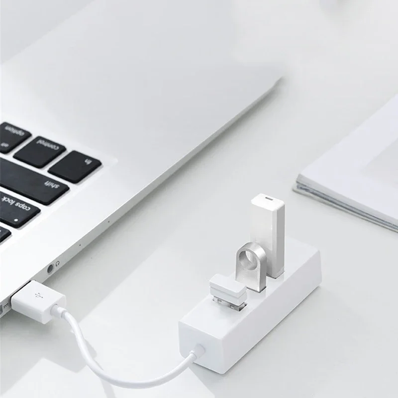 Adaptateur USB 2.0 HUB 4 ports pour ordinateur portable, accessoires ABS, répartiteur USB2.0