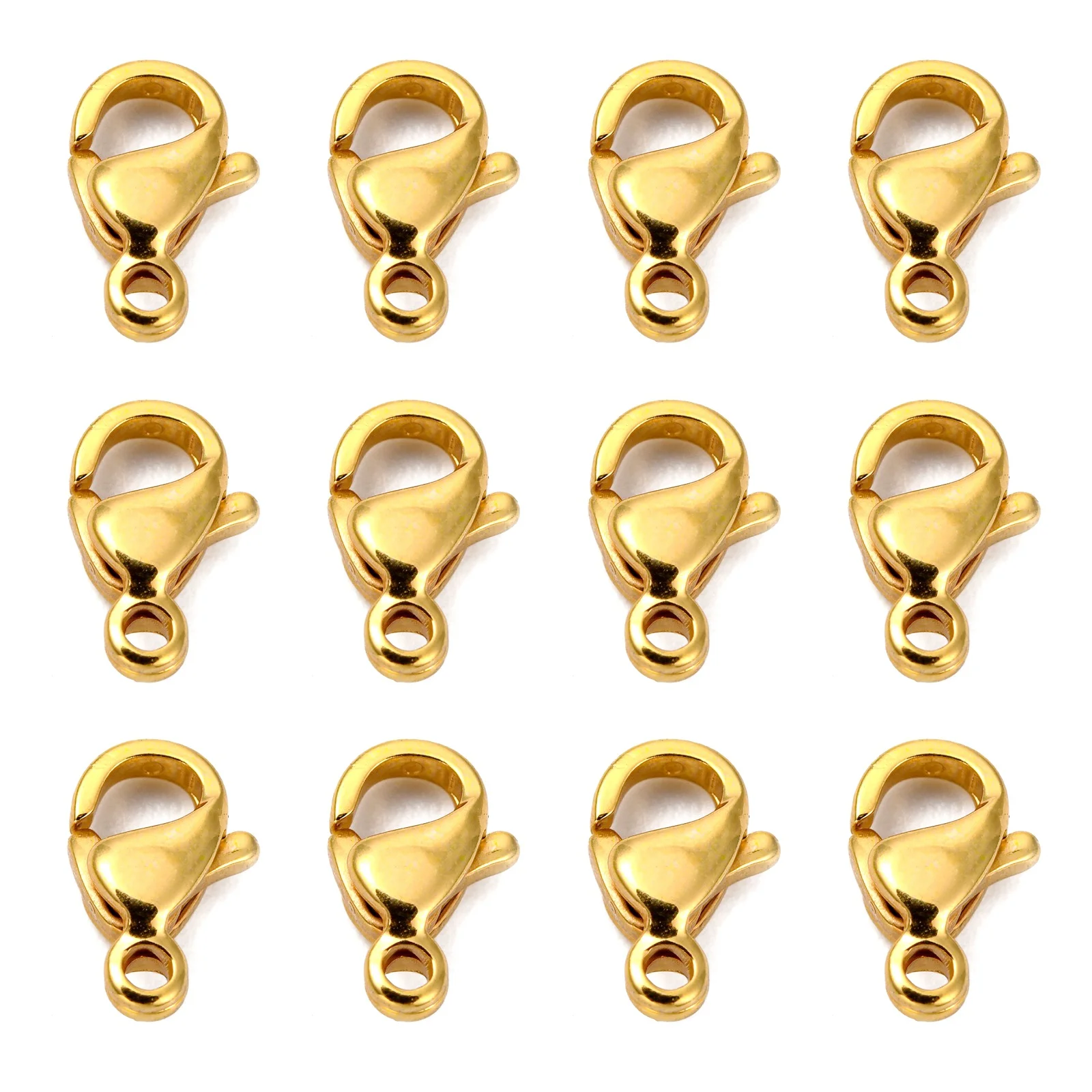 100pcs Stainless Steel Lobster Claw Clasps Parrot Trigger Clasps For Women Necklace Bracelet DIY Jewelry Making 9~15x5~9x2.5~4mm