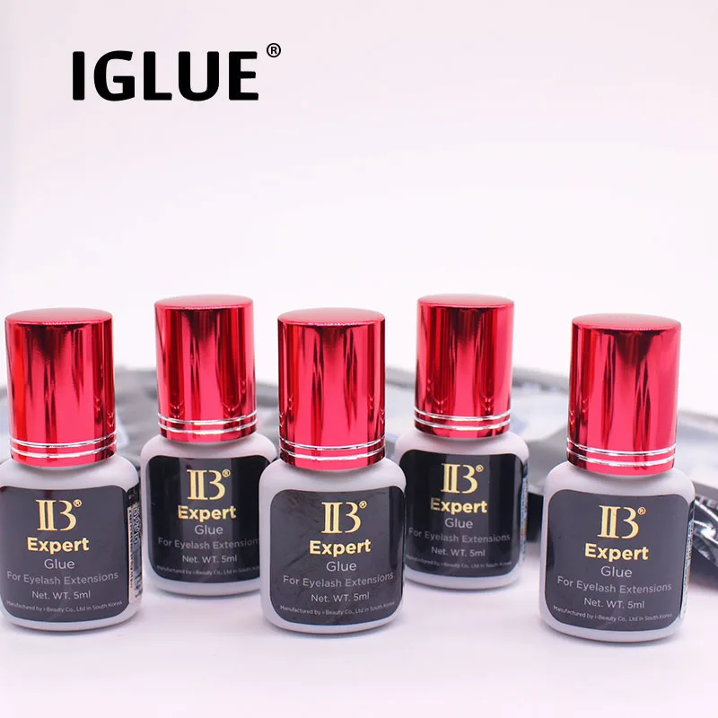 5pcs Korea IB Expert Glue 1S Fast Drying For Eyelash Extensions Original IB Wine Red Cap Lash Glue False Eyelash Adhesive