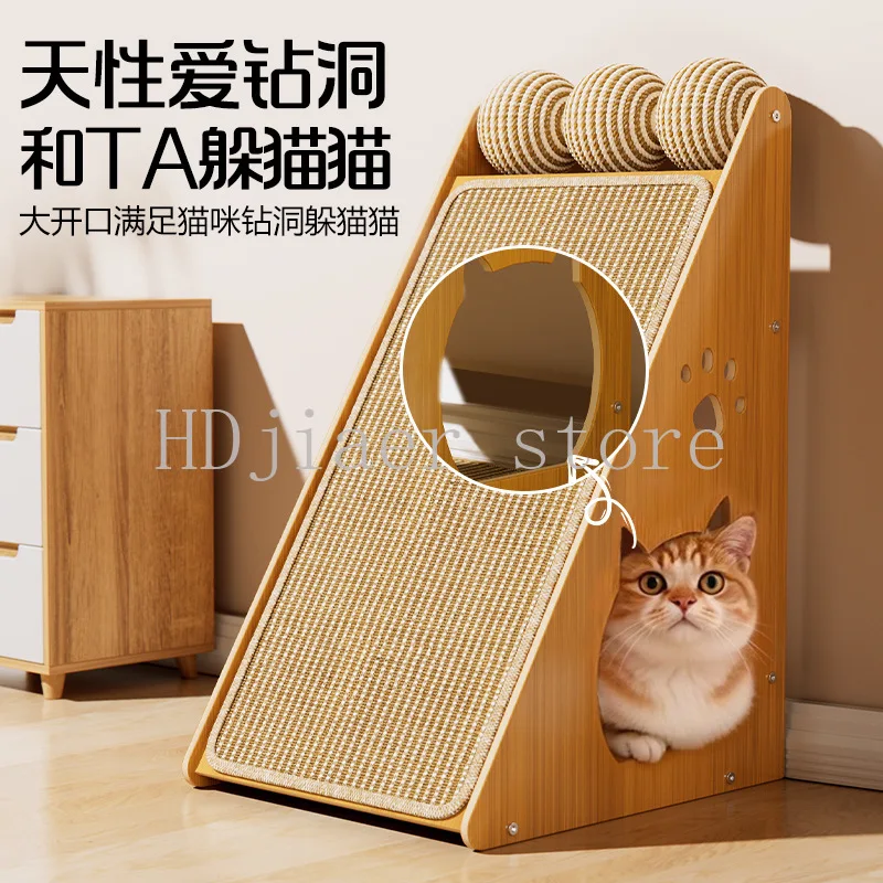 

Vertical Sisal Cat Scratcher – Wall-Mounted & Cave Design, Anti-Scratch Sofa Protector, Non-Shedding Cat Claw Pad