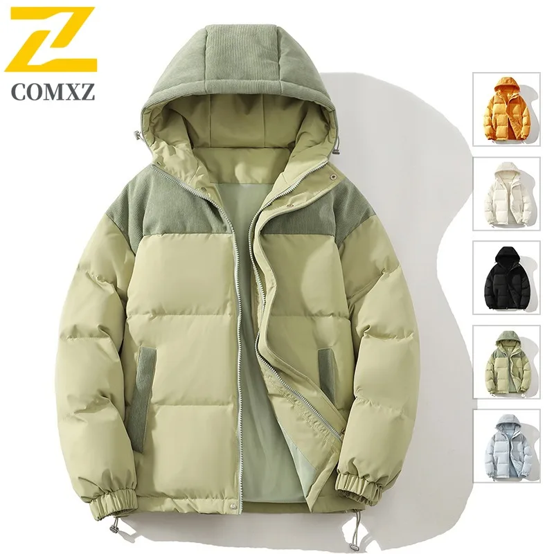 

COMXZ Mens Down Jacket High-quality Hooded Outdoor Skiing Thickened Warm Parka Casual Street Style Lightweight Winter Down Coat