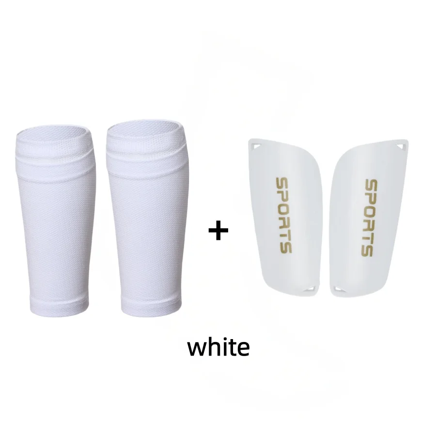 2in1 Men's Soccer Shin Guards Set Double-Layer Breathable Calf Sleeves with Hard Insert Pads for Football Training ﻿