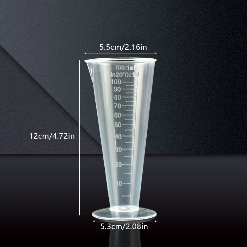 100ml Plastic Measuring Cup Transparent Scale Measuring Cup Pour Spout Without Handle Liquid Container Kitchen Bar Supplies