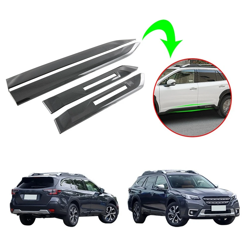 Car Exterior Door Side Molding Trims Line Garnish Strip Accessories Body Kits Protector For Subaru Outback 2021 - view 2