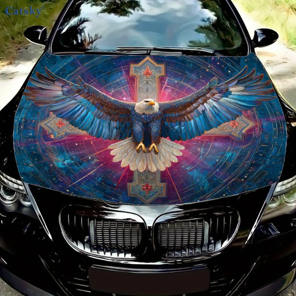 

Cross Eagle Vinyl Stickers-universal Compatible Paper Material For Car Engine Hood Covers,car Exterior Engine Hood Stickers,vehi