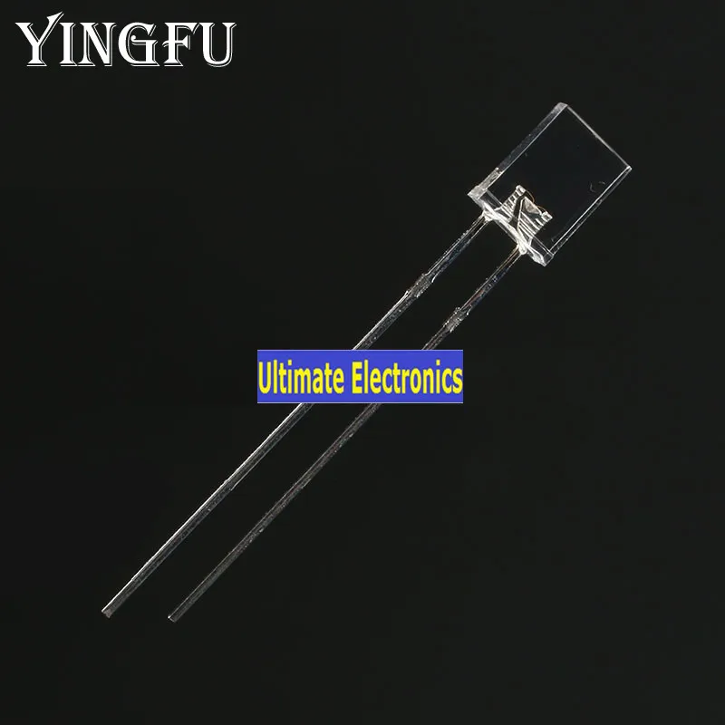 100 Stück 2 x 5 x 7 mm / 2 x 3 x 4 mm, quadratische LED-transparente Lampe, weißes Licht, grün, blau, rot, gelb, klare Oberseite, 2 x 5 x 7 mm – Detail 2