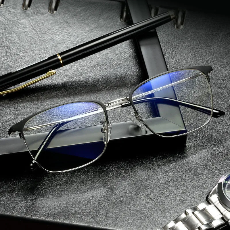 Stainless Steel Frame Optical Glasse Reading Glasses For Men Anti Blue Light Computer Gaming Glasses Blocking UV400 Eyeglasses